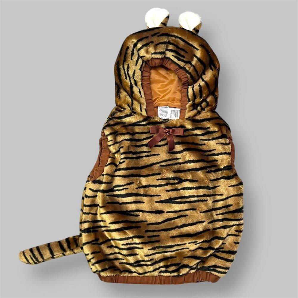 Vintage Halloween Costume Baby Tiger Cub 24 Months Plush Hooded Faux Fur w/ Tail